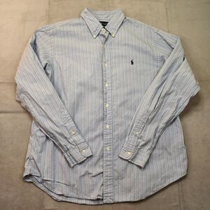 VTG Ralph Lauren Shirt Men's XL Blue Striped Long Sleeve Button Down Classic Fit